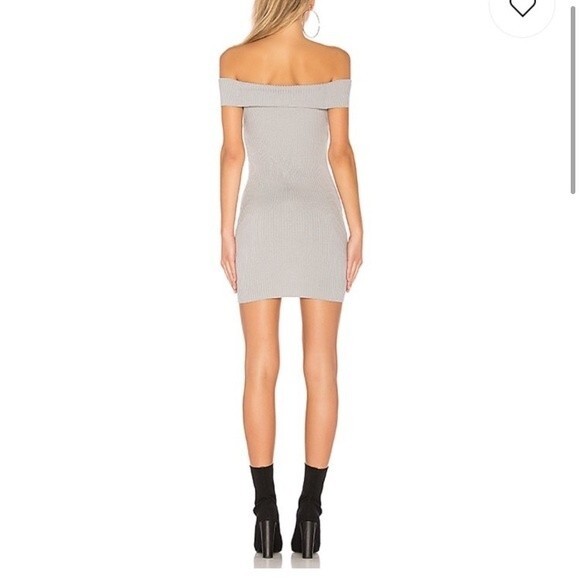 NWT By‎ The Way Tara off shoulder dress silver L - Picture 2 of 8